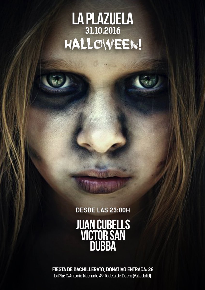 Ven a pasar la mejor noche de Halloween con nosotros!!!
A los mandos:
 <a href="/DubbaTr/">Dubba</a>  
 <a href="/djvictorsan/">Victor San</a> 
 <a href="/JuanCubells/">Juan Cubells</a> 

DONDE SI!!!