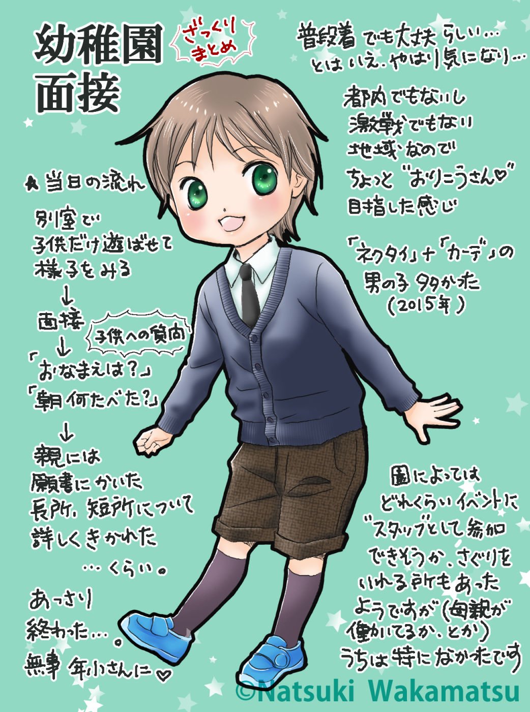若松なつ季 明日 幼稚園願書受付 面接らしいので何かの参考なれば いやならないかもしれませんがうちはこんな感じでしたー ちなみに保護者はスーツ ワンピース系が多かったです カジュアルな人もいたけど 幼稚園 入園面接 T Co