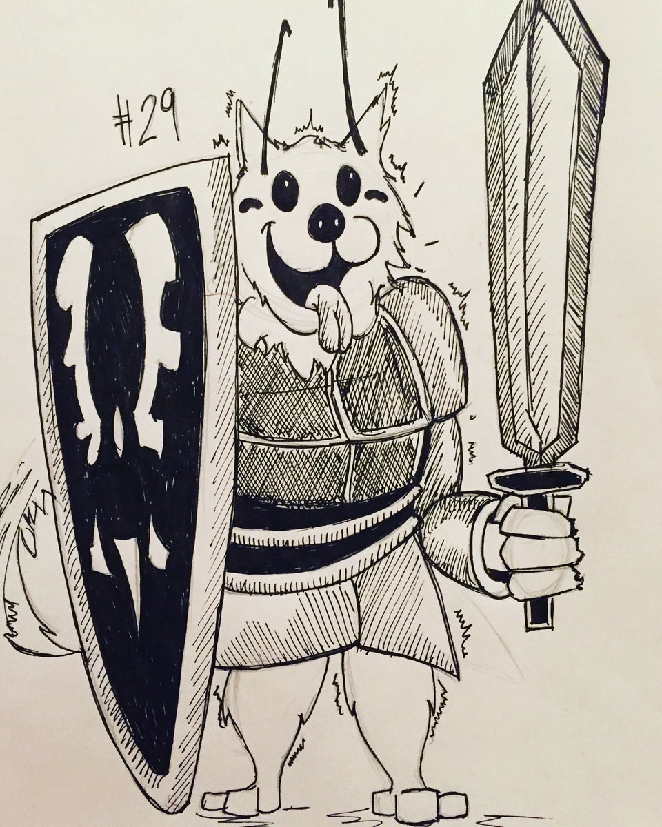 JoshLShepherd's tweet image. No.29 Lesser Dog #inktober #undertale #lesserdog #tobyfox #doggo
