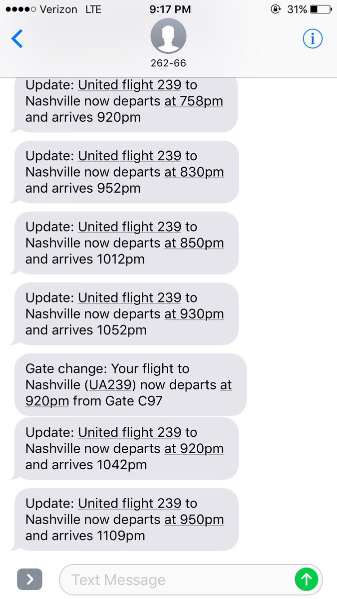 coryspierce's tweet photo. Next time I'll just uber to Nashville from NYC. Been at the airport for 7 hours now. Thanks United for the updates. https://t.co/HU6JrpbSXn