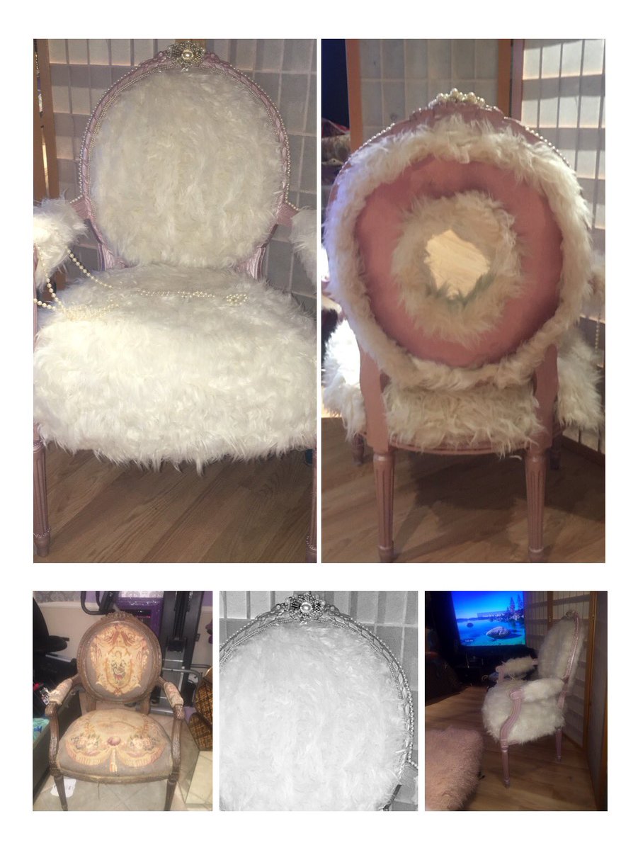 New pink n white accent chair I made. The Anna Nichole vanity chair is $350 <a href="/PlayboyLive/">Playboy Live</a> <a href="/_houseandgarden/">House & Garden Magazine</a>
