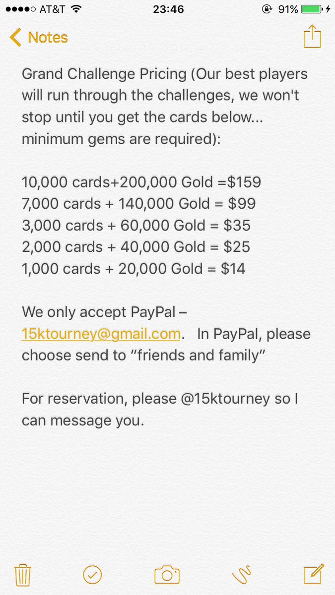 15KTourney's tweet photo. please support the channel by purchasing a grand challenge package. Retweet for more tourneys. https://t.co/1u7Wv8dkCV
