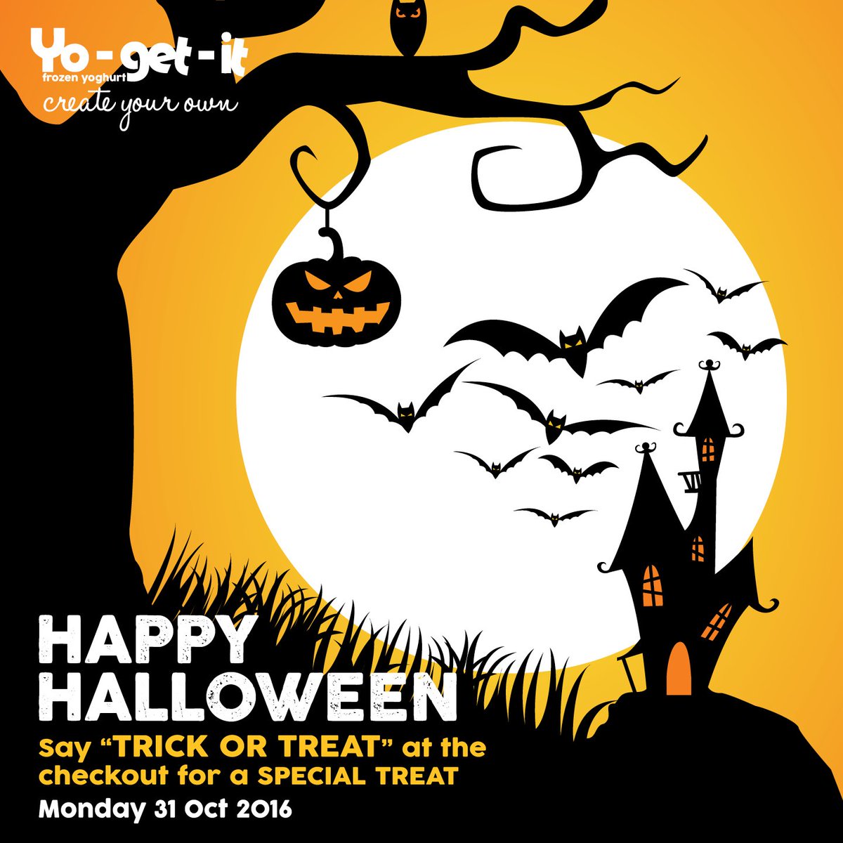 Come and enjoy the best froyo and get a kids cone free with $5 purchase #yogetit #froyo #yogetitcranbournepark #trickortreat #halloween