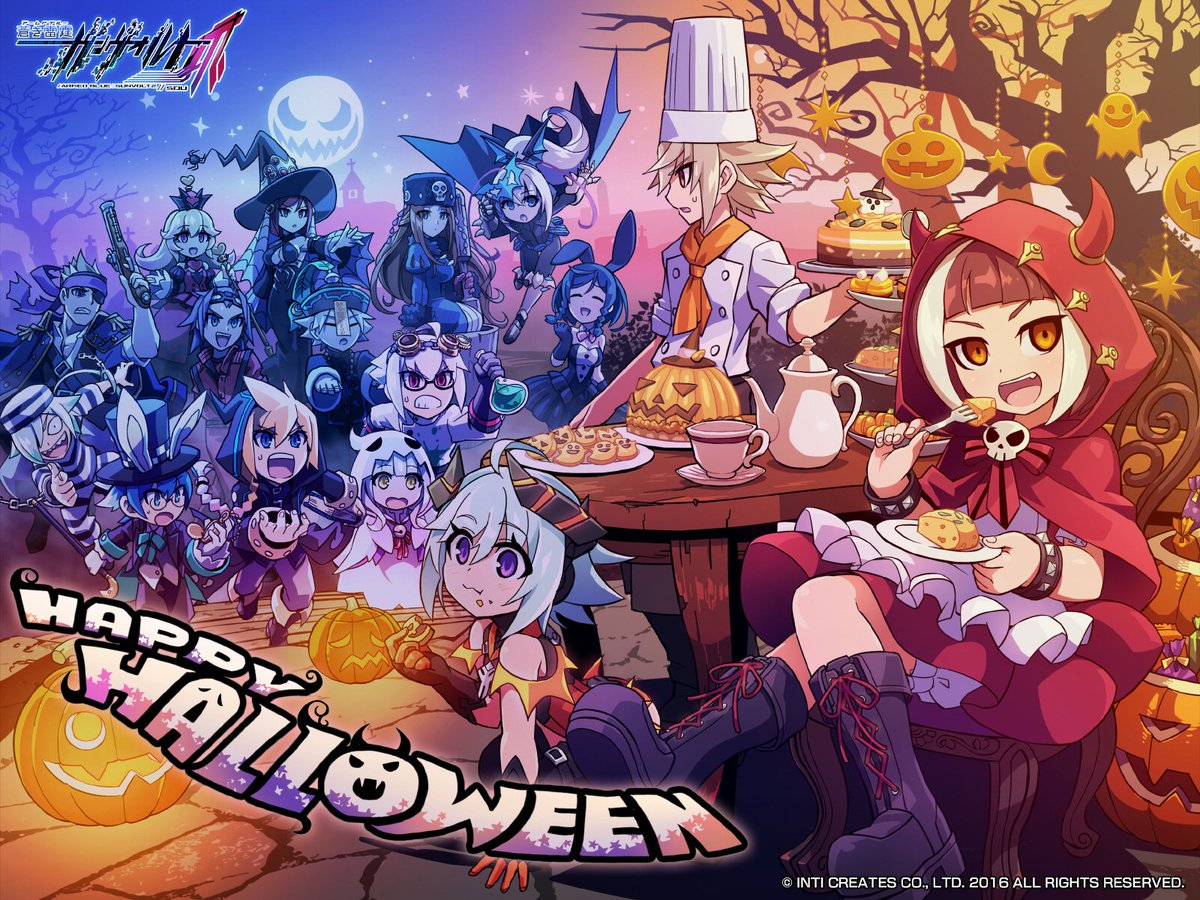 Inti Creates Official در توییتر 壁紙 Happy Halloween 皆さんに投票頂いた ガンヴォルト爪キャラ人気投票ハロウィン で上位に選ばれたキャラ達を大きく描いた壁紙をお贈りします ハッピーハロウィン Gunvolt ガンヴォルト T Co Qcyc3kxjw8