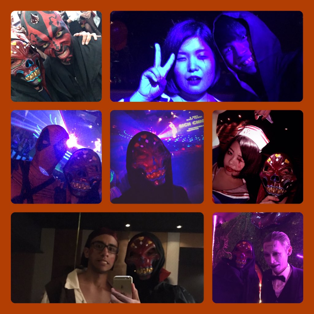 lamborghini0819's tweet photo. ハロウィーン パーティー行って来た!!
やばいちょーー楽し〜〜!!
ちなみにドクロ仮面は僕です。wWww
#clubmyst #taipei101 https://t.co/IfFM7xJ6U7