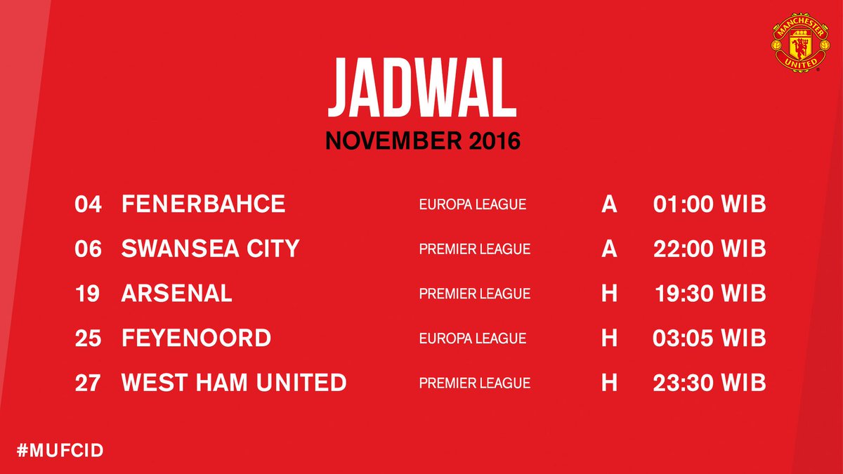 ManUtd_ID's tweet photo. Sejumlah pertandingan yang akan kami hadapi pada November.. #MUFC https://t.co/tipsJYsnJ3
