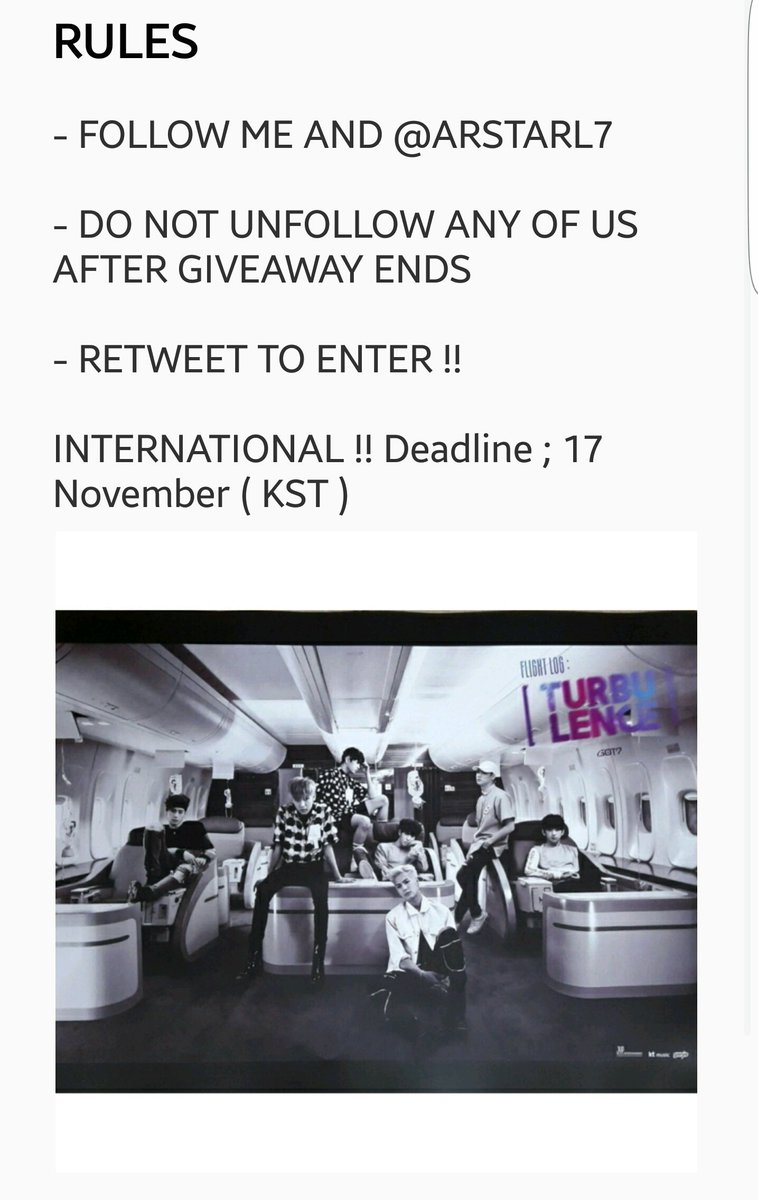 bts_aestheticxs's tweet photo. - FOLLOW ME &amp; @arstarl7 

- RETWEET TO ENTER 

- END ; 17 NOVEMBER 12AM (KST)

- INTERNATIONAL

#kpopgiveaway #got7giveaway https://t.co/1XVXnOCx54