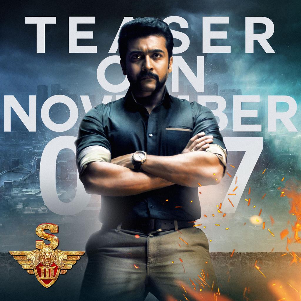 dearshakthi's tweet photo. Here is #S3TeaserCommonDP For @Suriya_offl Fans | Nov 7th Launch #Singam3 #S3 #Suriya @rajsekarpandian @StudioGreen2 @kegvraja @ShrutiHaasan https://t.co/xlofKNhQ3L