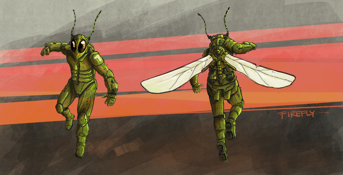 JohnnyChroma's tweet photo. Something else.  What if your superhero armour was insect inspired? https://t.co/oKrojkwHOy