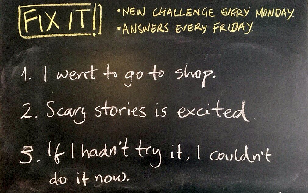 triploinc's tweet photo. 今週の #FixIt です!Have a good week! #triplo #LearnExtendCreate #esl #efl https://t.co/f5zJi2CUxm