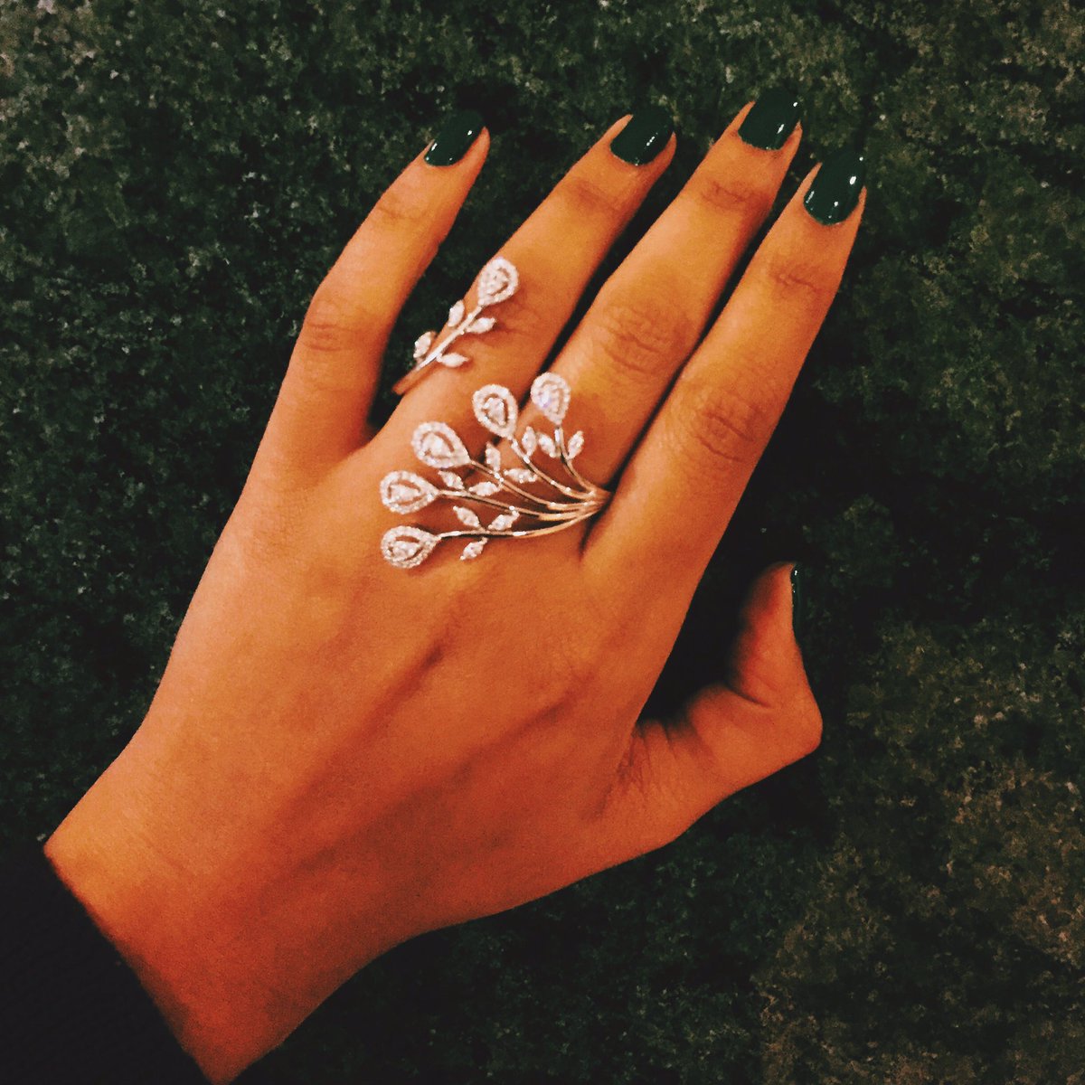 enviesimaya's tweet photo. Client @ShefaliDesai in the ||Double Finger Garden Ring|| adding shine to her weekend festivities #diwali https://t.co/VS78CtjB6e
