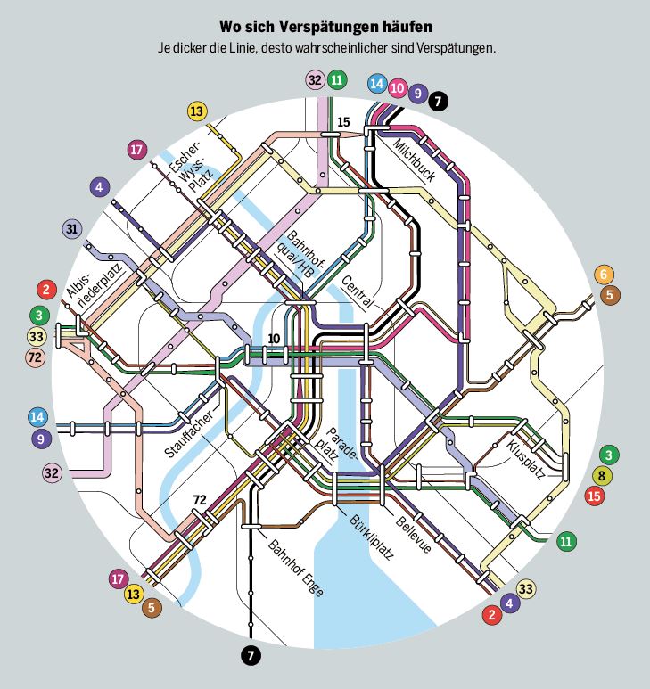 So pünktlich ist Ihre VBZ-Linie