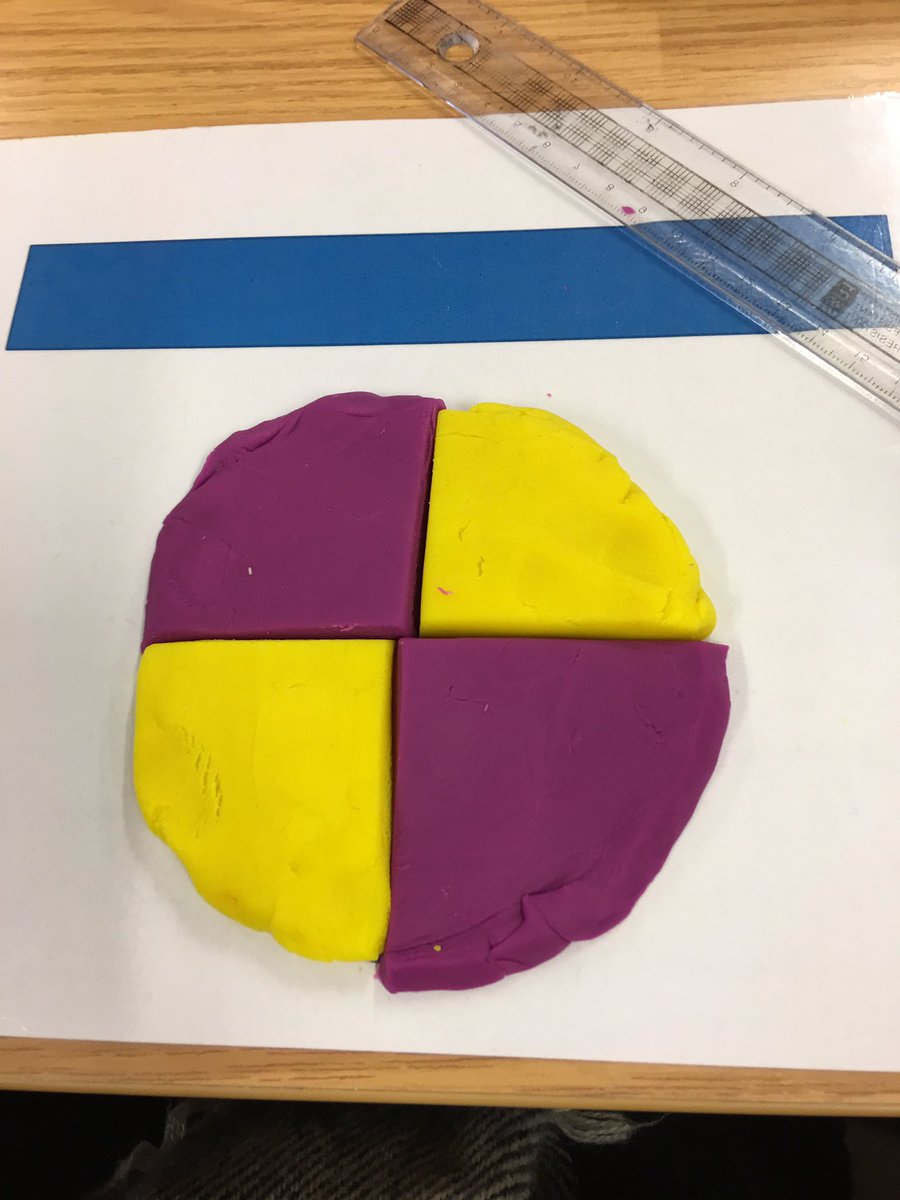 jessgarside95's tweet photo. @HopeTeachers @LiverpoolHopeUK @MahnazSiddiqui  Playdough fractions as part of Maths Focus week at uni 😁 https://t.co/vubGf6sJrM