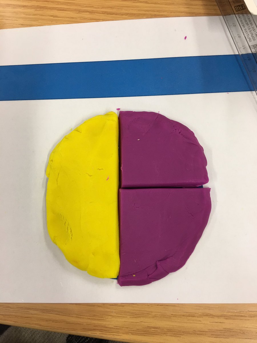 jessgarside95's tweet photo. @HopeTeachers @LiverpoolHopeUK @MahnazSiddiqui  Playdough fractions as part of Maths Focus week at uni 😁 https://t.co/vubGf6sJrM