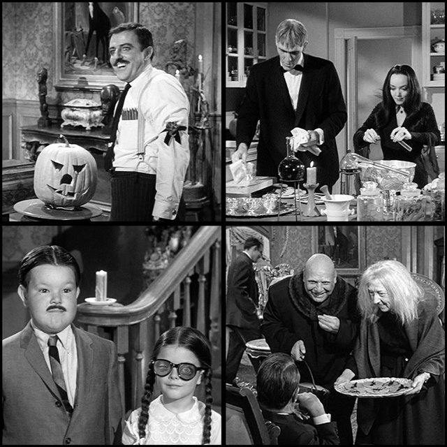 Emma_LGH's tweet image. Halloween shenanigans with the Addams Family in 'The Addams Family' television series (1964 - 1966).
