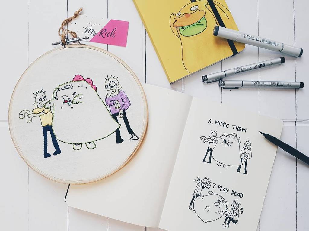 ictoys_OG's tweet photo. my doodle transformed into embroidery by the hand of @jesslynrich! so awesome and thank yo… https://t.co/yadi7Bdd5u https://t.co/sVLG2ZN64a