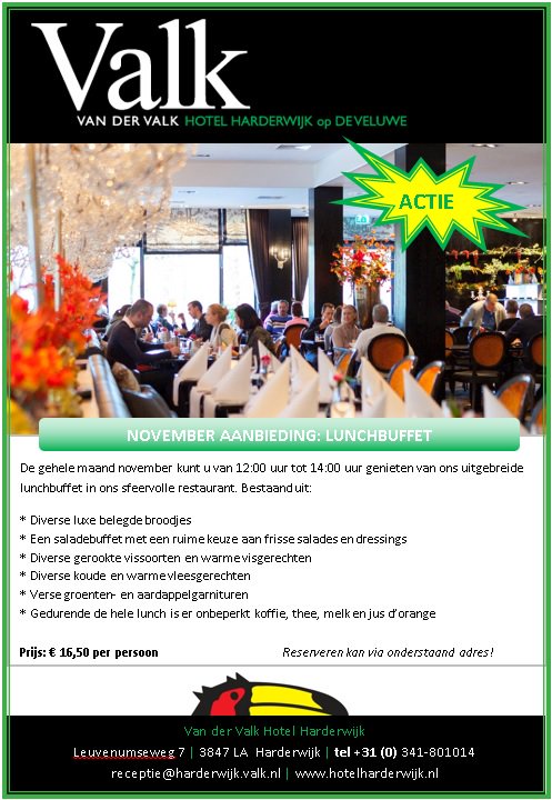 HotelHarderwijk's tweet photo. De gehele maand november kan u bij ons genieten van een uitgebreid lunchbuffet voor €16,50 per persoon!
https://t.co/k8hrqHEzLt https://t.co/xmeRhwxqC6