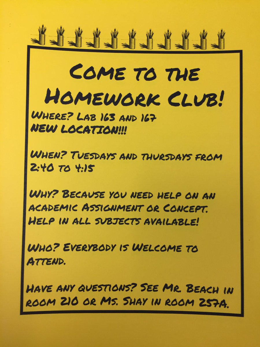 RMHSacademics's tweet photo. New location for Homework Club. Spread the news! https://t.co/eyxyKEuo4h