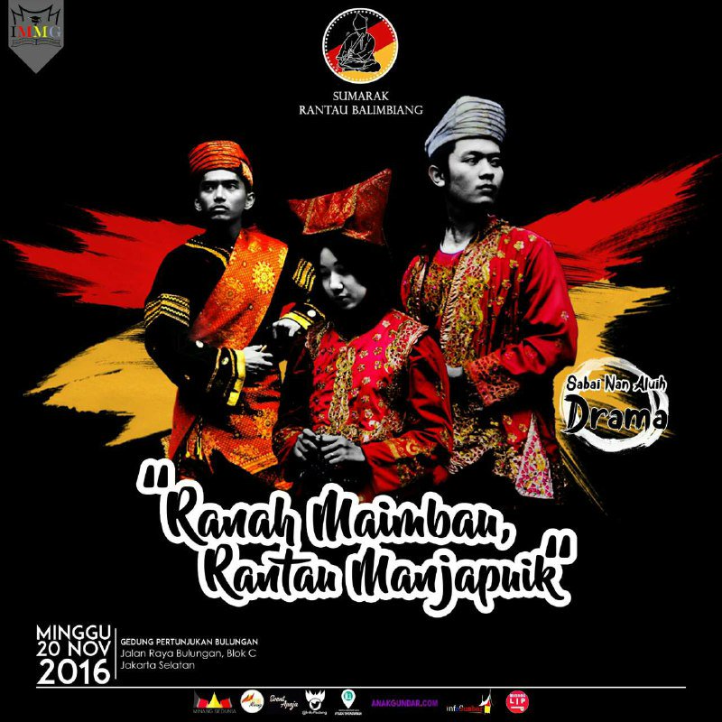 infoSumbar's tweet photo. Ikatan Mhs Minangkabau Gunadarma present Sumarak Rantau Balimbiang '16 | Tiket tersedia 20/10/2016. Info: IG: @srb2016_ Twitter: @srb_2016 https://t.co/4enauvjE1X