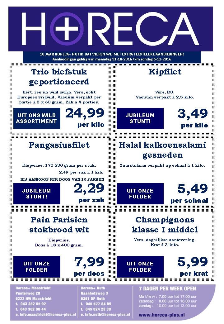 HorecaPlus's tweet image. #Aanbiedingen 31 oktober t/m 6 november #Horeca #Limburg #Heuvelland #Nuth #Maastricht #Valkenburg #Heerlen #Sittard