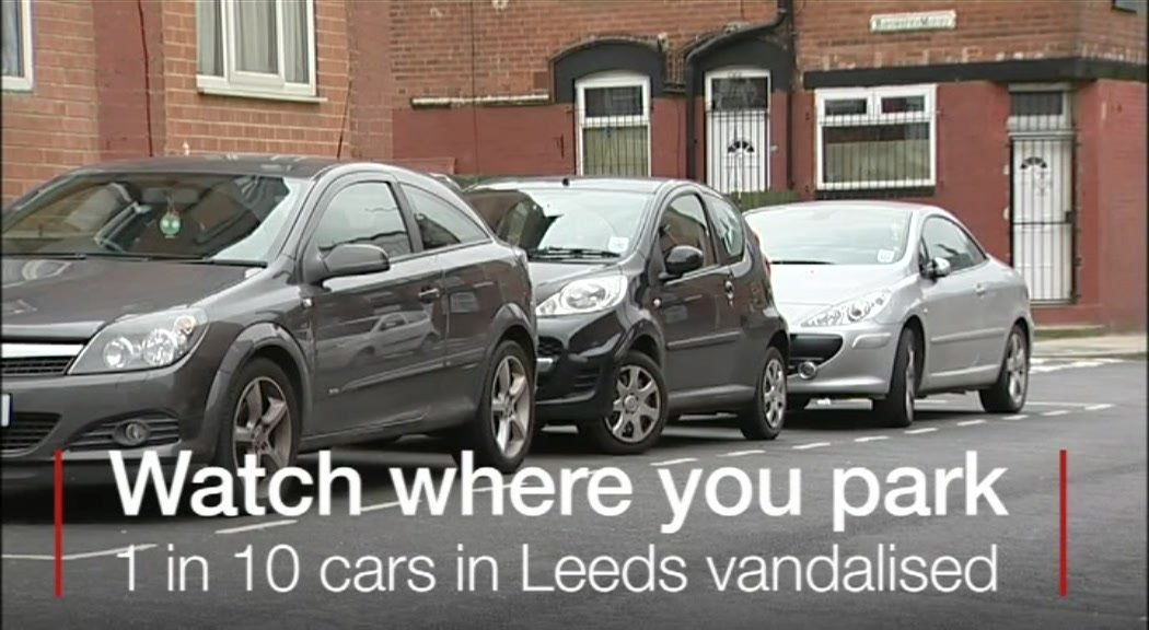 BBCLookNorth's tweet photo. Regularly park in Leeds? Beware, the city has some of the highest rates of car vandalism. https://t.co/WSnIxYvxu7 https://t.co/jq8j2pOCCd