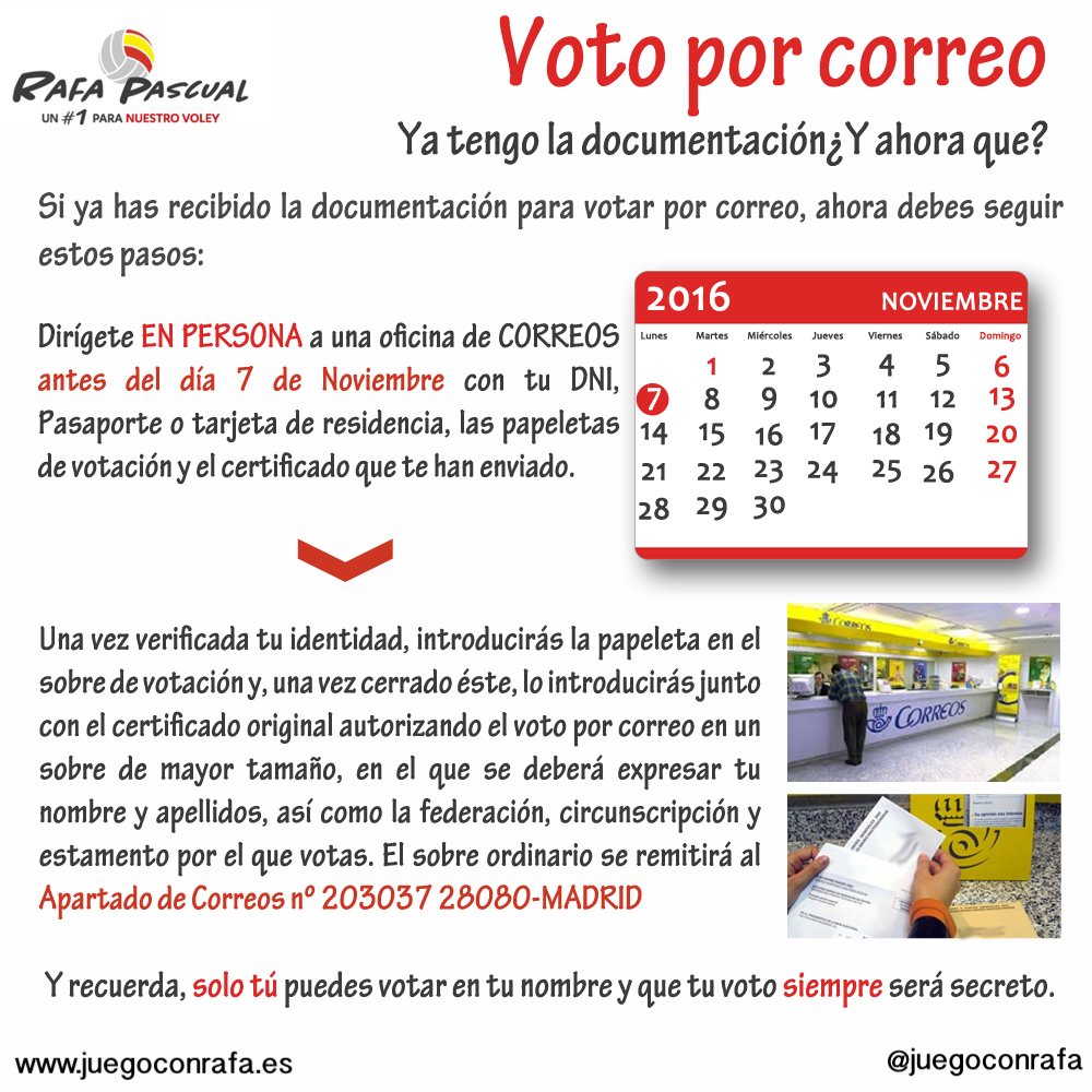 juegoconRafa's tweet photo. Si ya has recibido la documentación de voto por correo, ahora te toca seguir estos pasos. ¡Tienes hasta el próximo lunes día 7 para votar! https://t.co/gbnM27Zwqc