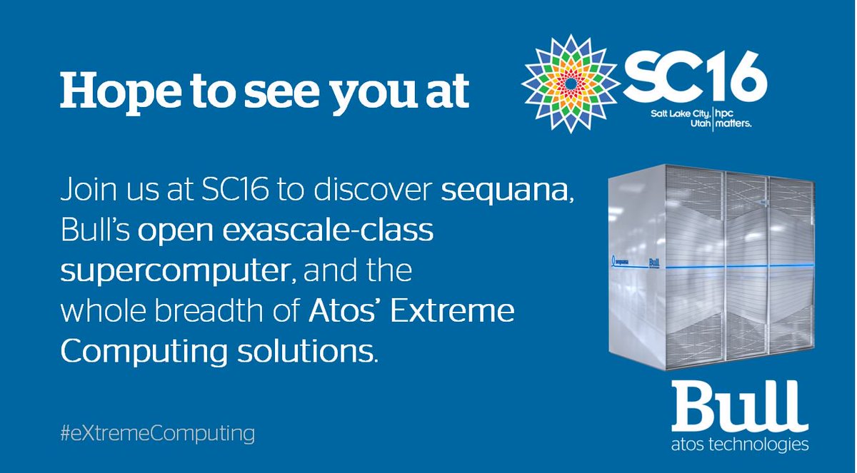 Eviden_Compute's tweet photo. Join us at #SC16 in 2 weeks! 
We're looking forward to seeing u all at our booth!
>> https://t.co/xg5kDuRfw9
#hpc #sequana #eXtremeComputing https://t.co/92ByiLzj8V