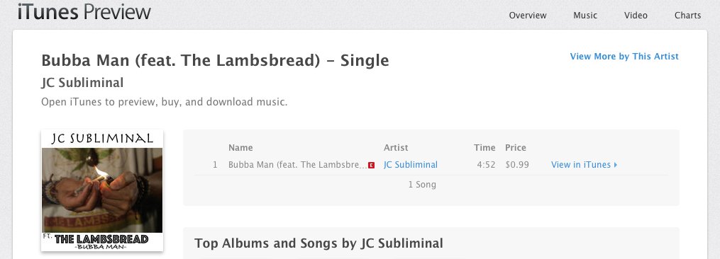 JCSUBLIMINAL's tweet photo. #Download the #NewSingle #BubbaMan on #iTunes https://t.co/un588hDCws
@JCSUBLIMINAL x @thelambsbread #Canada x #Hawaii #ReggaeMusic #Boom https://t.co/ivFRR00MvR
