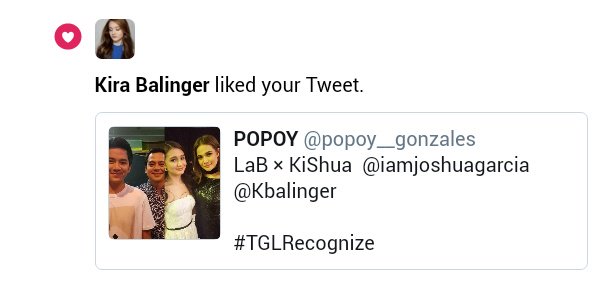popoy__gonzales's tweet photo. @Kbalinger liked my tweet ... Thank you 'Y' ๐๐๐
#TGLRecognize https://t.co/SN3vhfB5fP