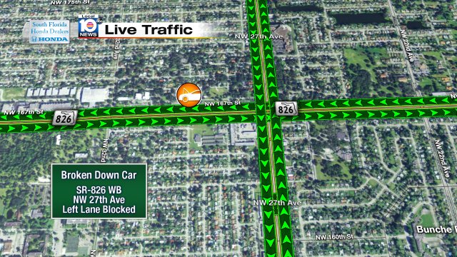 Broken Down Car on SR-826 WB beyond NW 27th Ave #traffic https://t.co/7x297awGec