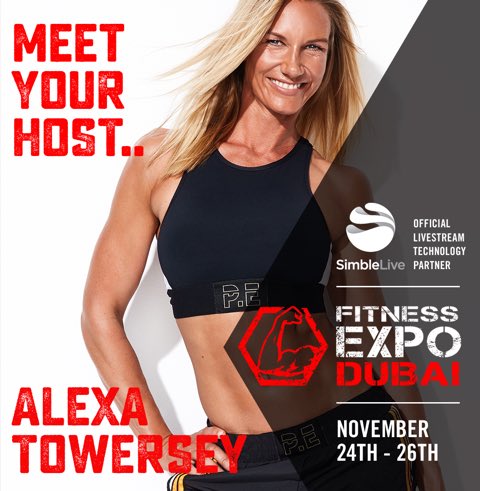 AlexaTowersey's tweet photo. It's official @JennaDouros π―πͺπ»π#fitnessexpodubai #simblelive https://t.co/zIMp4IOXwu