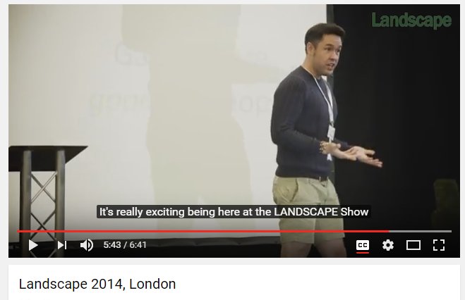 LandscapeEvent's tweet photo. @Botanygeek You spoke @ Landscape 2014, please see 5:44 mins in https://t.co/sRZv4fJgzN - we are however updating the website as promised https://t.co/tePSpuJcxx