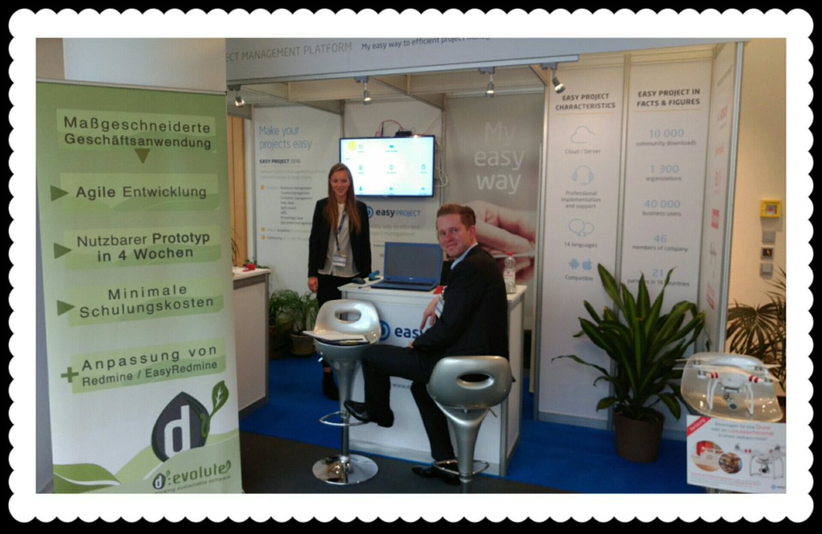d_evolute's tweet photo. @d_evolute x @EasyRedmine as exhibitors at PM-Forum 2016 in Nuremberg https://t.co/OvBNOAGVsy