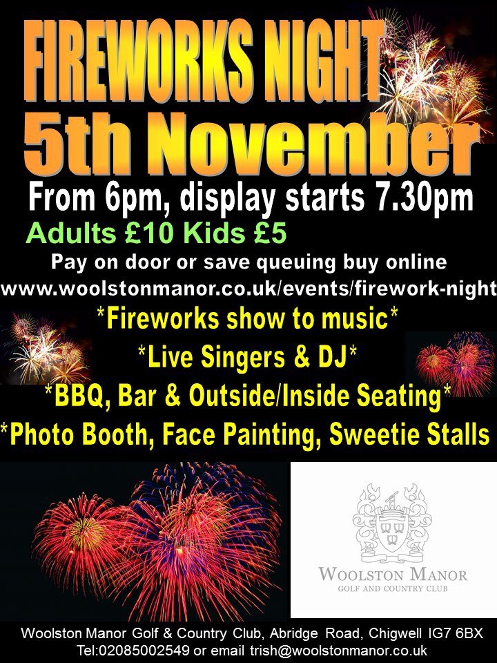 Light up your night this bonfire night here at Woolston Manor, with a fantastic display and a yummy BBQ! 💥💥💥
