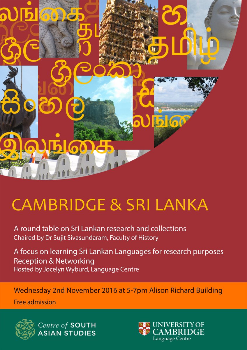 Cambridge South Asia On Twitter This Wed We Are Hosting A Cambridge South Asia On Twitter This Wed We Are Hosting A Special Srilanka Evening At Csas Roundtable Discussion Of Language And Drinks Nibbles