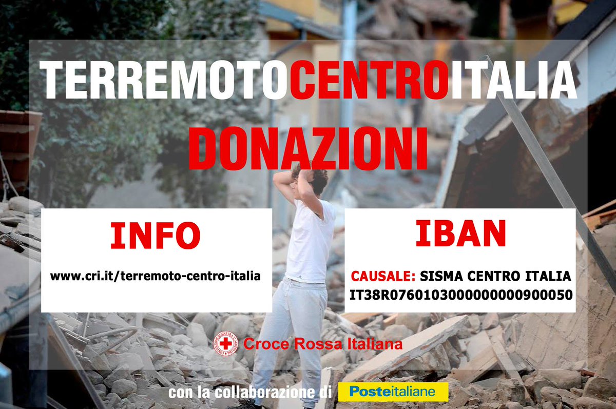 crocerossa's tweet photo. Da vicino e da lontano ognuno può fare la sua parte. La campagna #CroceRossa e @PosteNews: https://t.co/0QdIyKjUqx #Terremoto https://t.co/68mH28yS8j