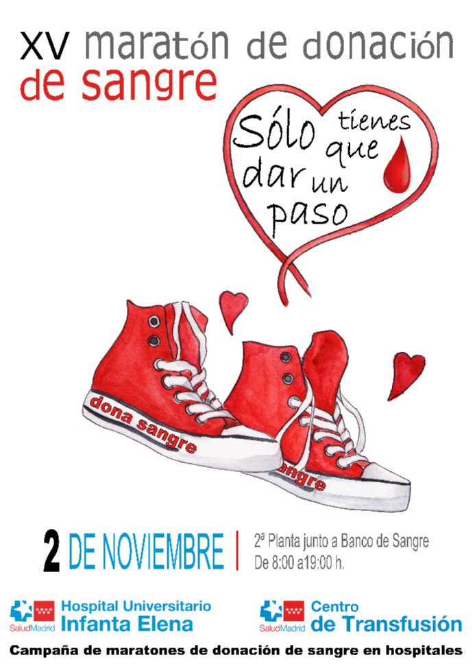 HUInfantaElena's tweet photo. Te esperamos este miércoles en nuestro Maratón de Donación de Sangre. Recuerda:  "Sólo tienes que dar un paso" https://t.co/xxC8Gizvdx https://t.co/gl89tpB2rg