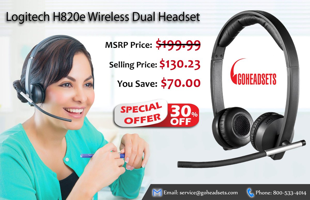 GoHeadsets's tweet photo. Logitech H820e Wireless Headset https://t.co/3MPHoArQyo
