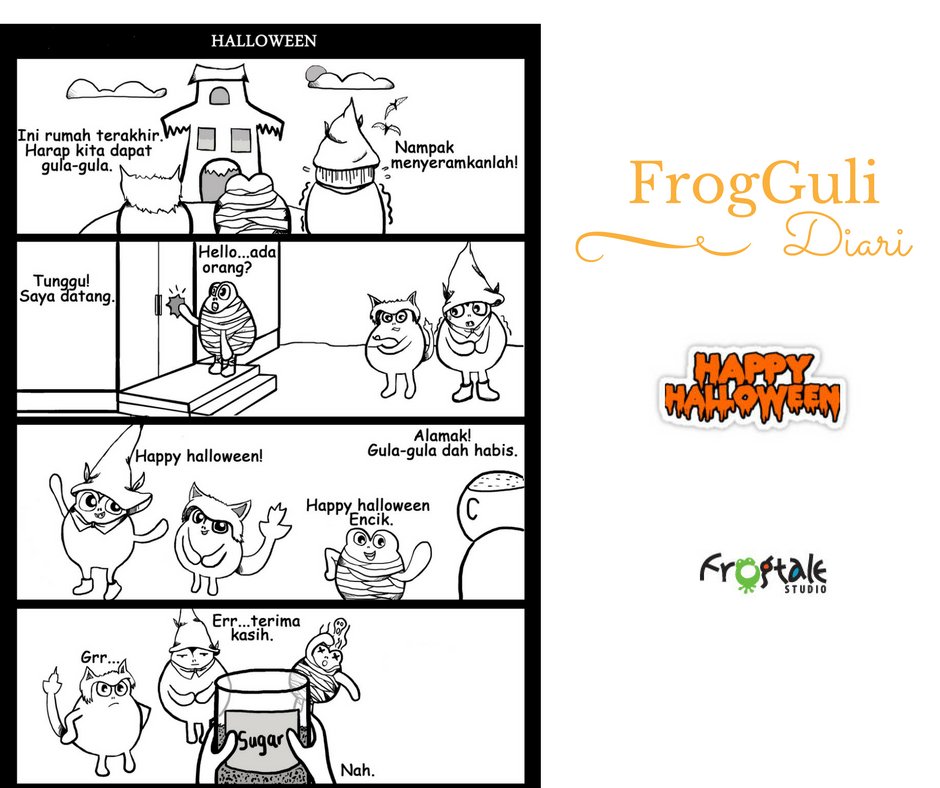 FrogtaleStudio's tweet photo. keep calm and eat more candy ! #Halloween #FrogGuli https://t.co/WIUYaN66rO