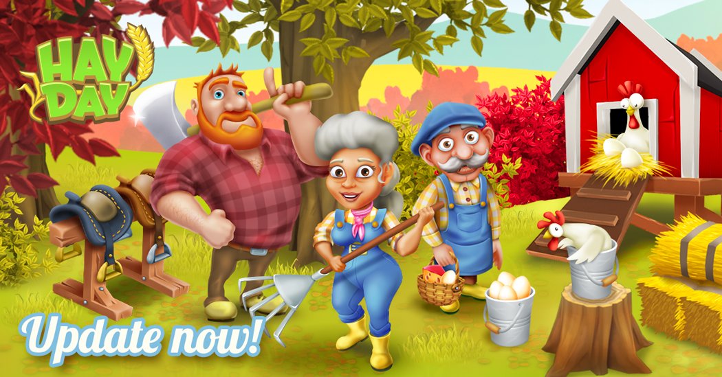 hayday's tweet photo. The new #update is here introducing the Helpers &amp; more! While we're in #maintenance, head over here for more info: https://t.co/CMGZtDuqQm https://t.co/jNDzP5xeIf
