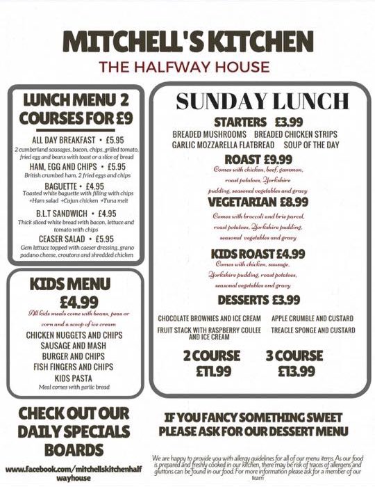 MitchellKitchen's tweet image. Take a peak at our lunch, kids &amp;amp; Sunday menu!!👀🍽