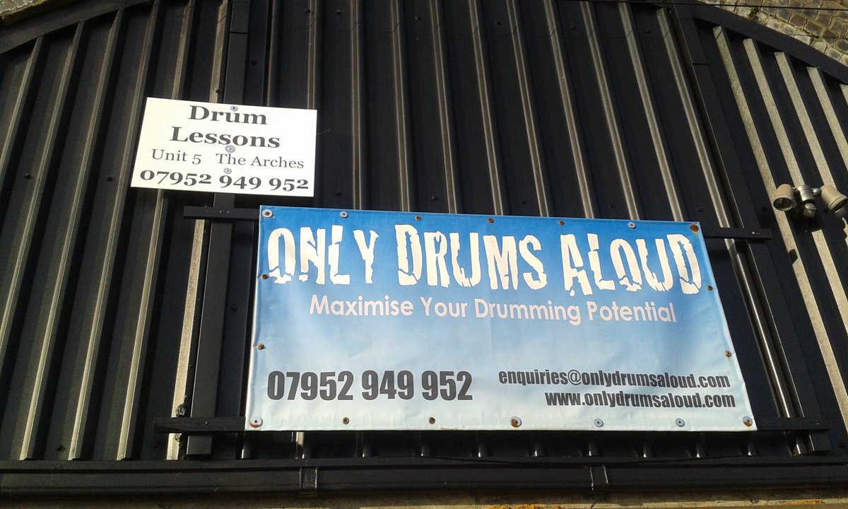 OnlyDrumsAloud's tweet photo. New signs outside Cardiff studio - finally getting posh after 13 years here :) https://t.co/oJ2vEOPht6