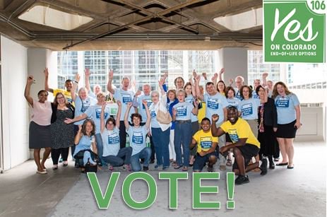Options4CO's tweet photo. Vote yes on #Prop106. Expand end-of-life options for terminally ill CO adults. Locations: https://t.co/CMDKYpUztP #Proposition106 #coballot https://t.co/LmZFboOtNP