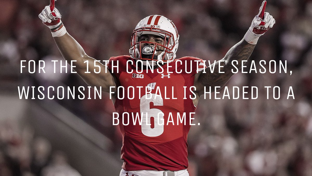 BadgerFootball's tweet photo. By the way...

If missed it, the #Badgers are bowl eligible for the 15th consecutive season. #OnWisconsin

🎟✈️👉 https://t.co/6FMU9lKVce https://t.co/XhJZxmSvdR