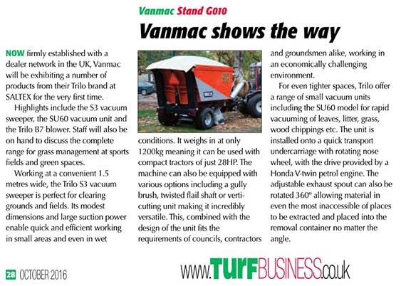 ETProducers's tweet photo. In 2 days Saltex 2016 takes place in Birmingham. @IOG_SALTEX #turf #turfbusiness #VanMac #Trilo https://t.co/8qYu7hROMk