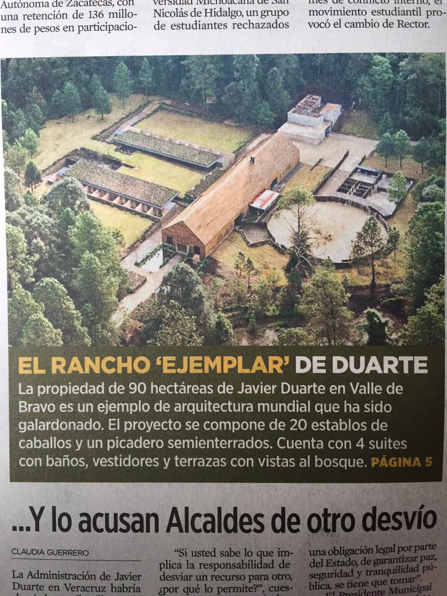 #JoderAVeracruz. Desvió 6 mil mdp de alcaldes y endeudó y ensangrentó al estado. Pero qué tal el rancho de #Javidu. <a href="/Reforma/">REFORMA</a>