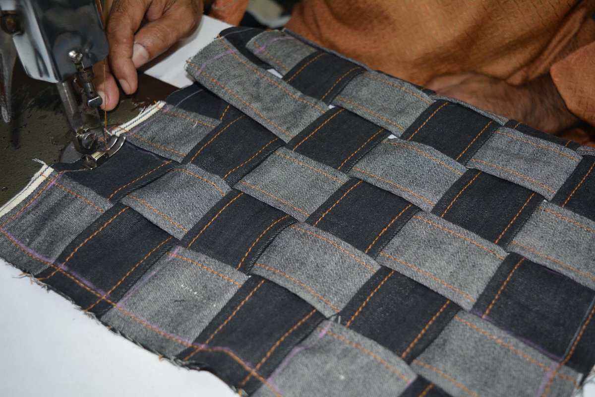 #Exclusive #HandStitched Chess Board design #CushionCover in the making #Swadeshi #Handmade #EcofriendlyDenim