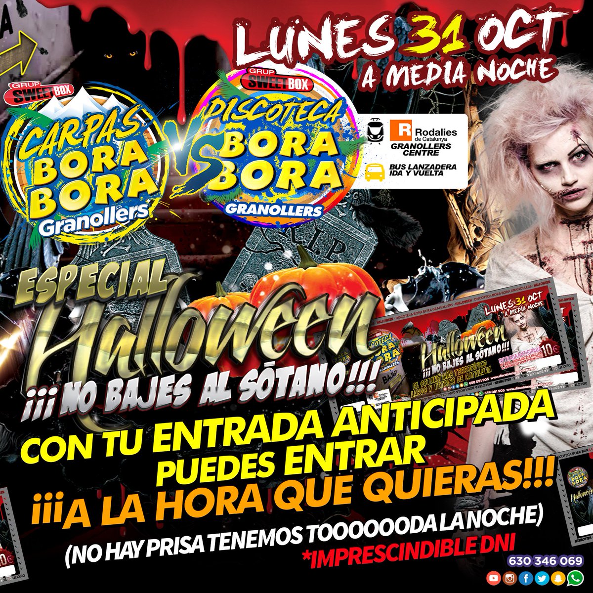 newborabora's tweet photo. Halloween 2016 🎉🎃👻
@DiscoBora Granollers

CON ENTRADA ANTICIPADA
PUEDES ENTRAR
¡a LA HORA QUE QUIERAS!
(NO HAY PRISA TENEMOS TODA LA NOCHE) https://t.co/sCp2YQ0Zlf
