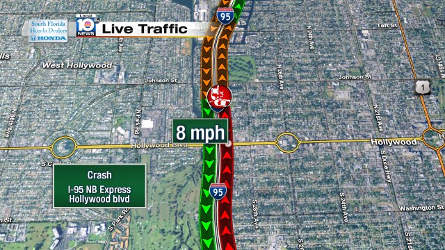 Crash on I-95 NB Express at Hollywood Blvd #traffic https://t.co/Mwkqy7RNe9