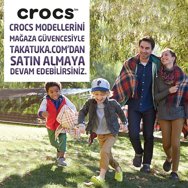 Tüm Crocs modellerini mağaza güvencesi ile TakaTuka.com adresinden satın almaya devam edebilirsiniz.